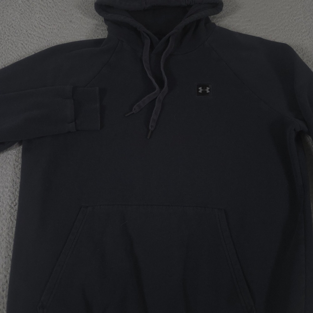 Under Armour Hoodie Mens Large Black UA Rival Fleece Pullover Logo Pocket Basic